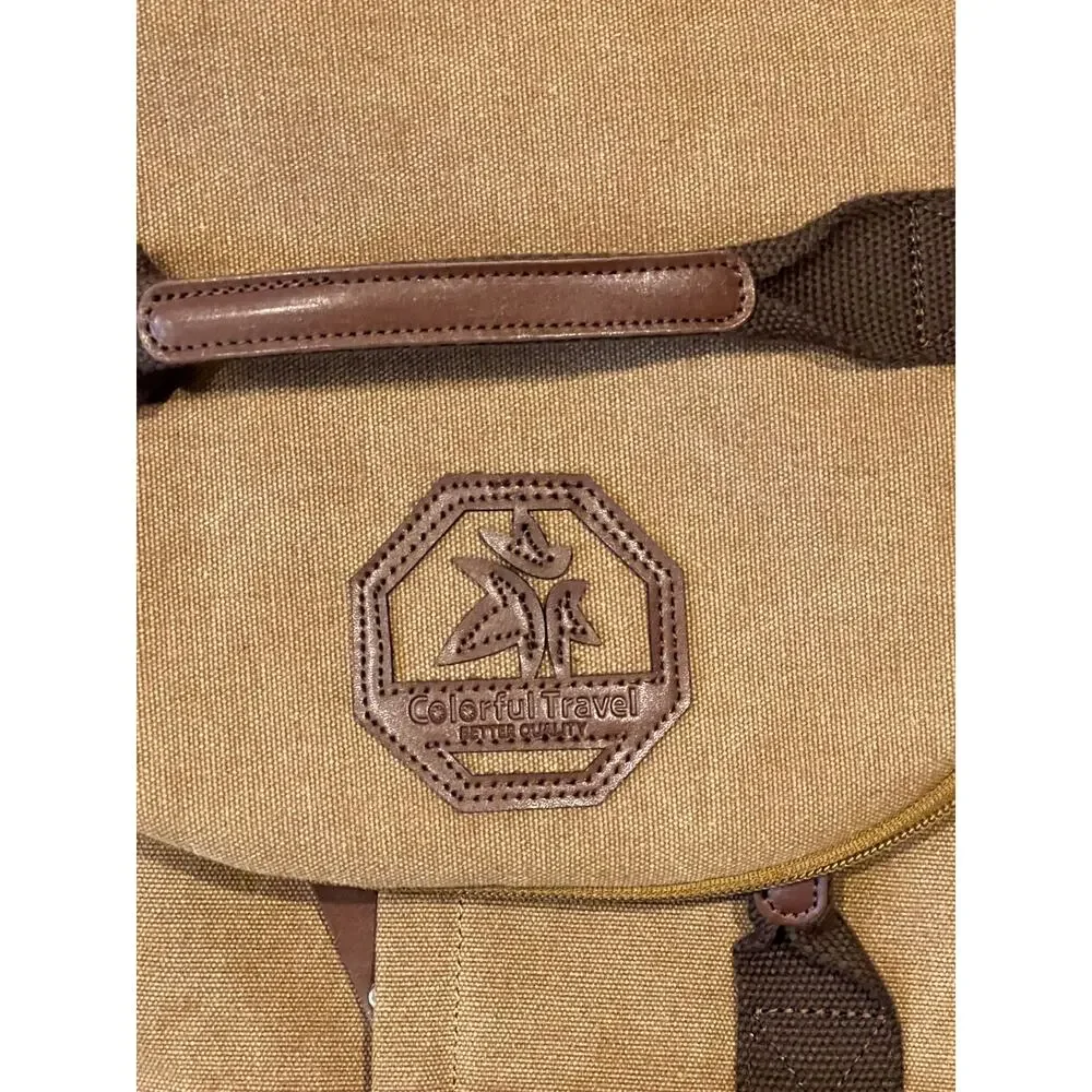 Colorful Travel Canvas Top Loading Backpack